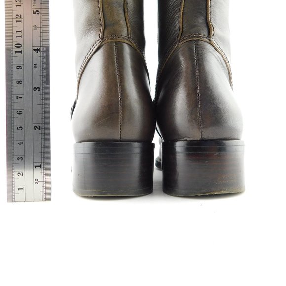 VIA SPIGA Brown Leather Riding Style Block Heel Tall Boots 8.5 - Picture 6 of 10